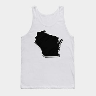 Black Wisconsin Outline Tank Top